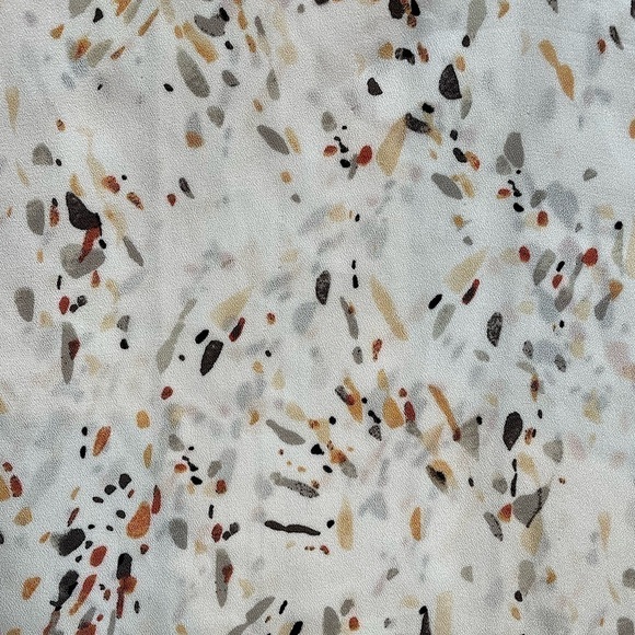 A New Day Ivory Abstract Tie-Neck Peasant Blouse, M - Picture 6 of 7